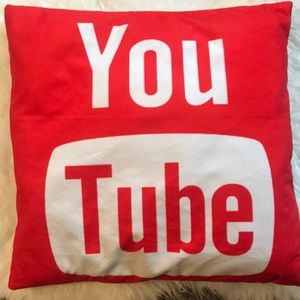 YOU TUBE DECORATIVE PILLOW COVER, 18”x18”